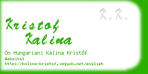 kristof kalina business card