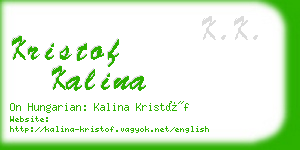 kristof kalina business card